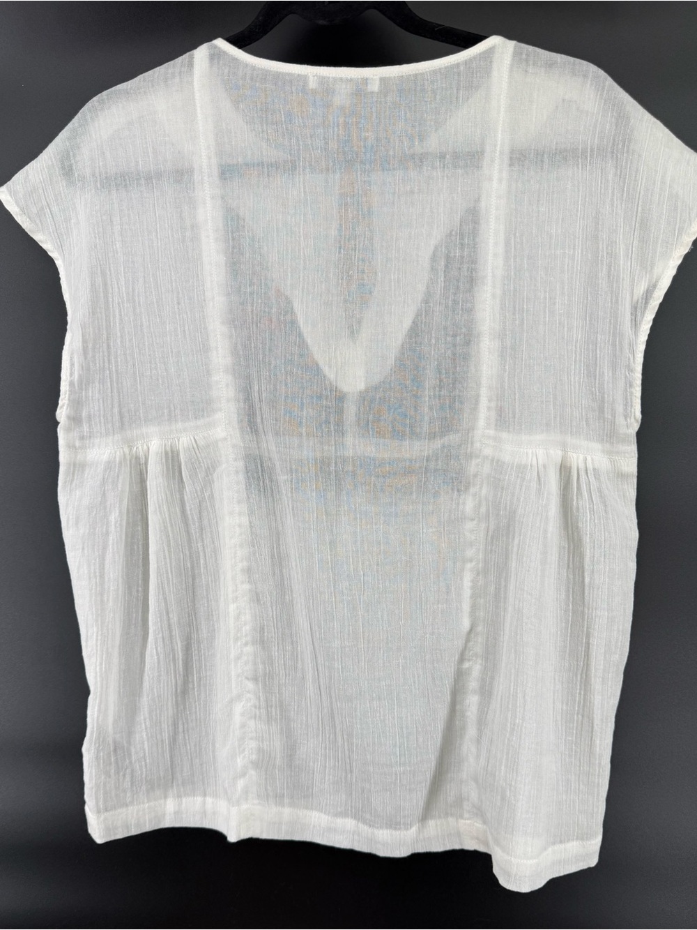 Madewell Off Top with Black Embroidered Yoke - Picture 2 of 6